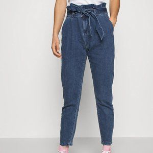 NEXT UK -  GIRLS DENIM TIE BELT ELASTIC WAIST JEANS